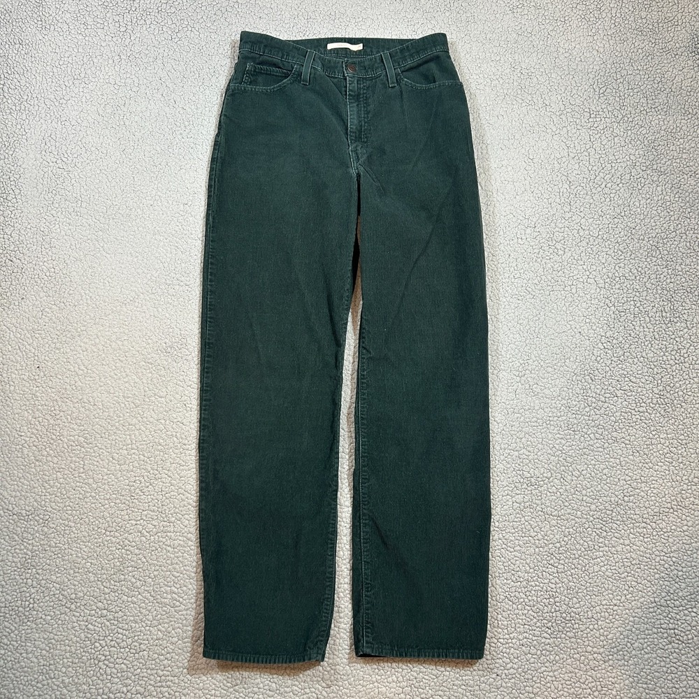 Levis 94' Baggy Corduory Pants Womens Size 29 Forest Green Relaxed Fit